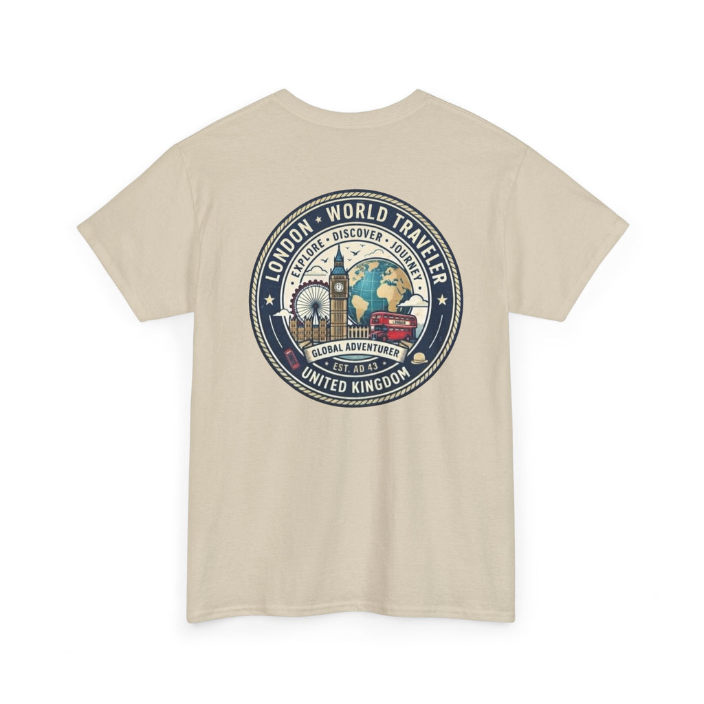 London World Traveler double sided graphics Unisex Heavy Cotton Tee