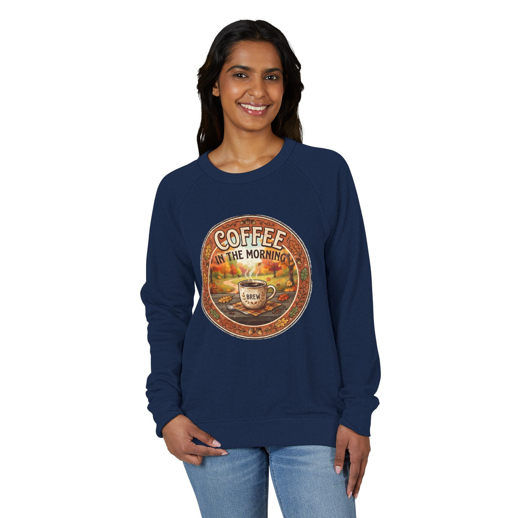 Coffee in the Morning Unisex French Terry Raglan Crewneck