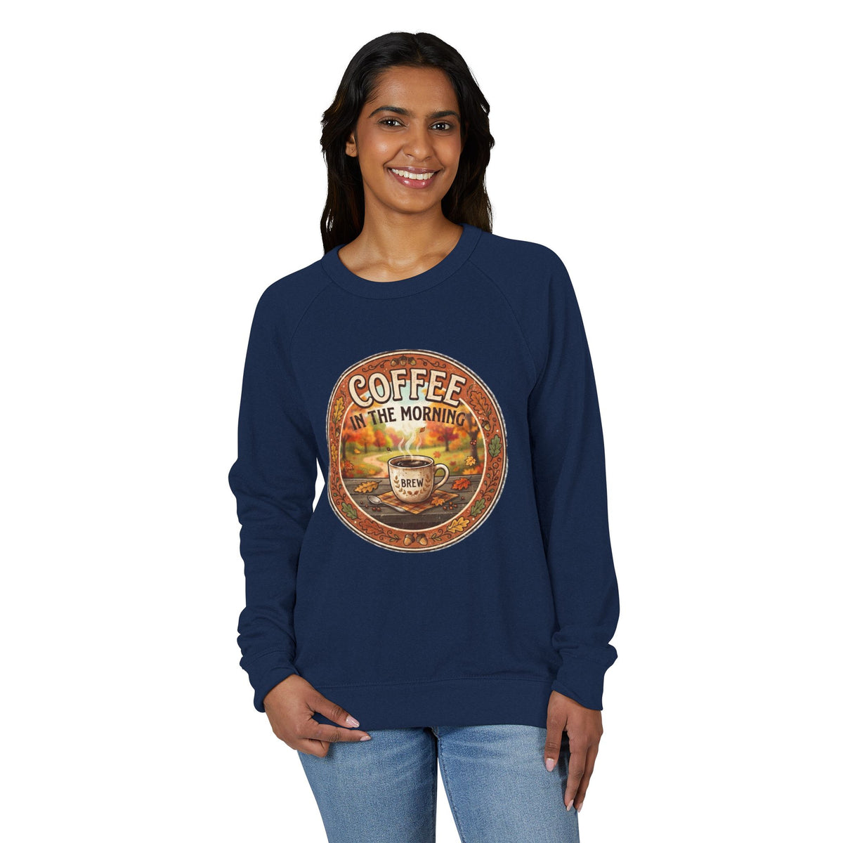 Coffee in the Morning Unisex French Terry Raglan Crewneck