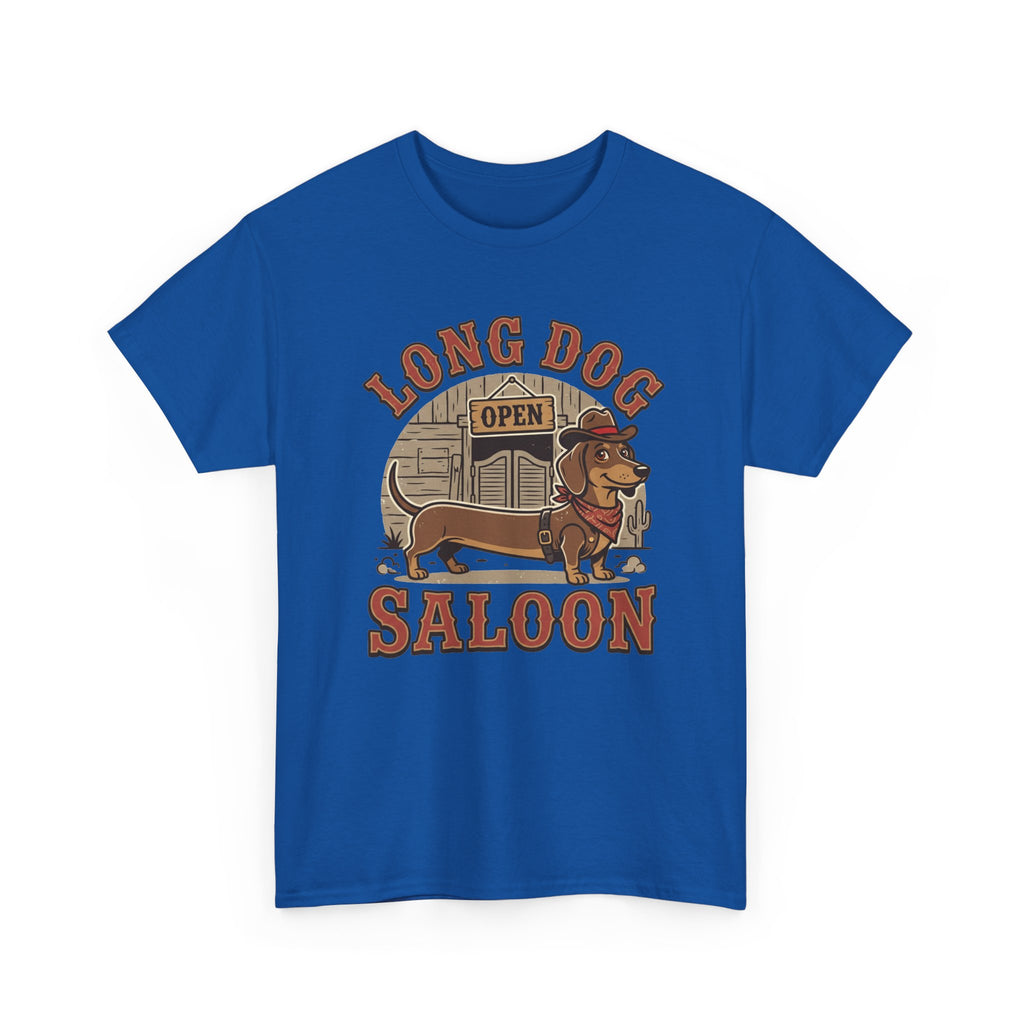 Long Dog Saloon Dachshund Unisex Heavy Cotton Tee
