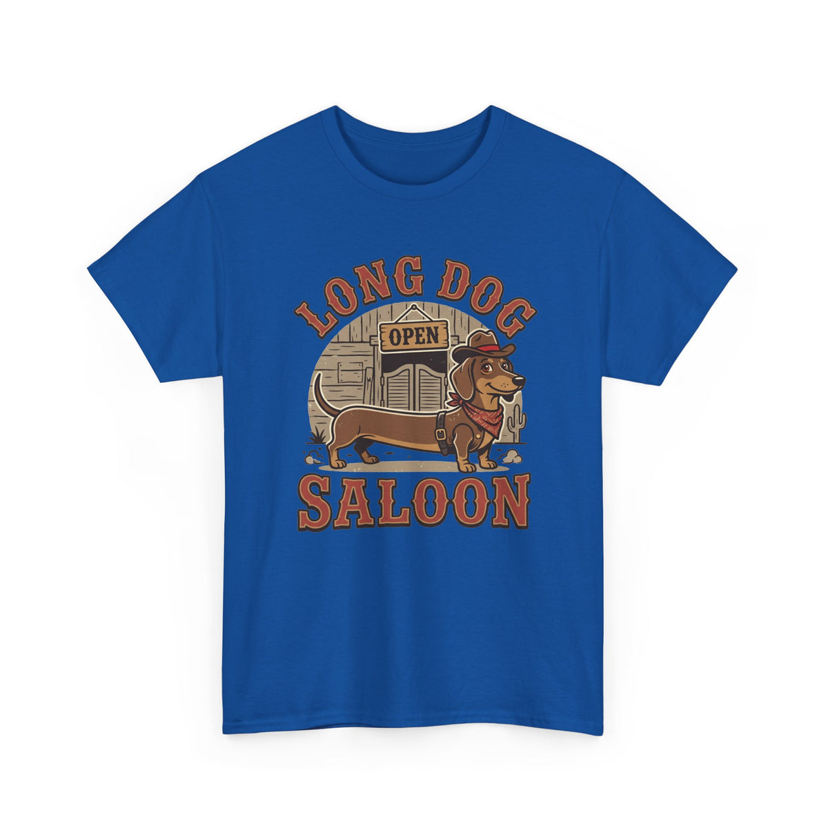 Long Dog Saloon Dachshund Unisex Heavy Cotton Tee