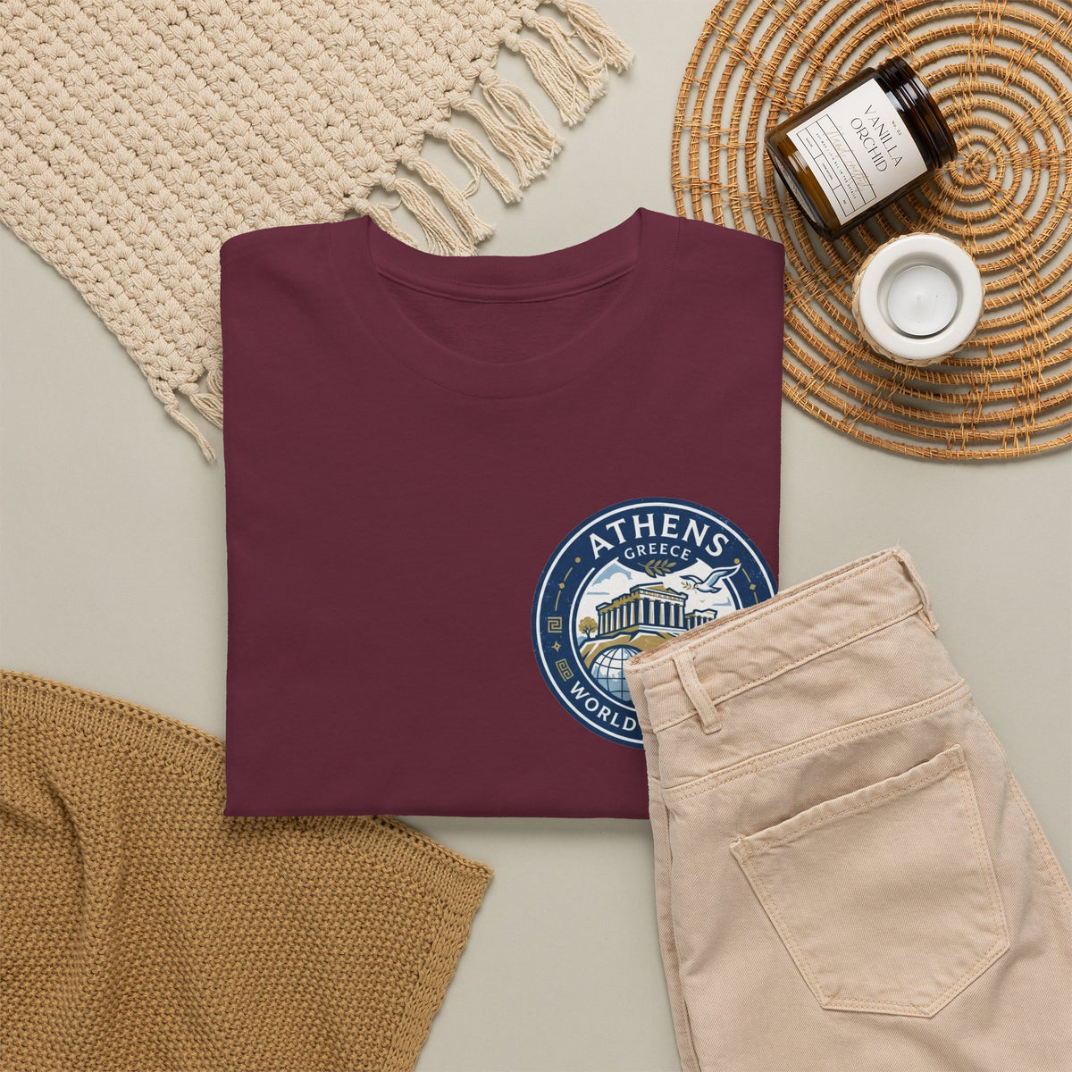 Athens, Greece World Traveler Unisex Heavy Cotton Tee