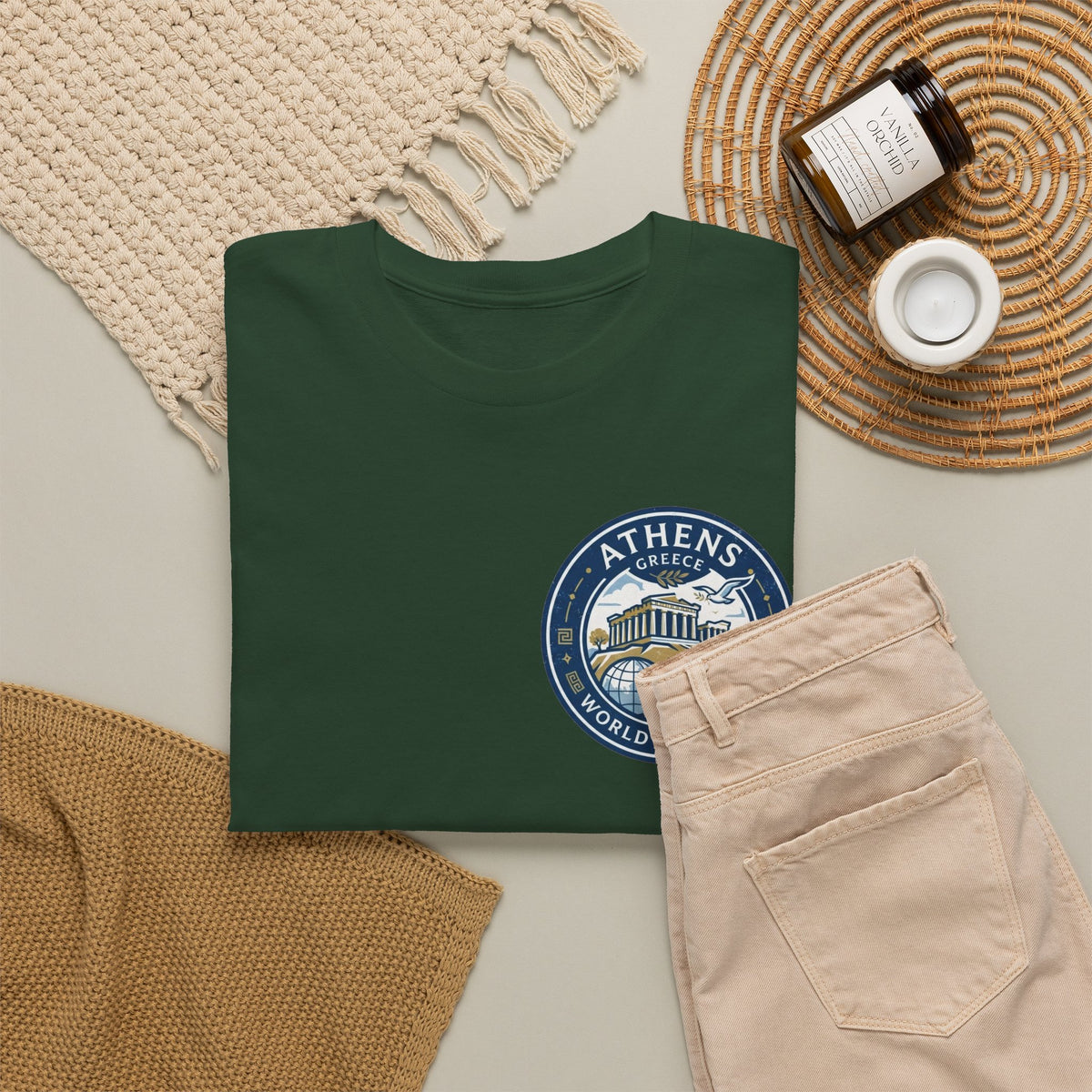 Athens, Greece World Traveler Unisex Heavy Cotton Tee