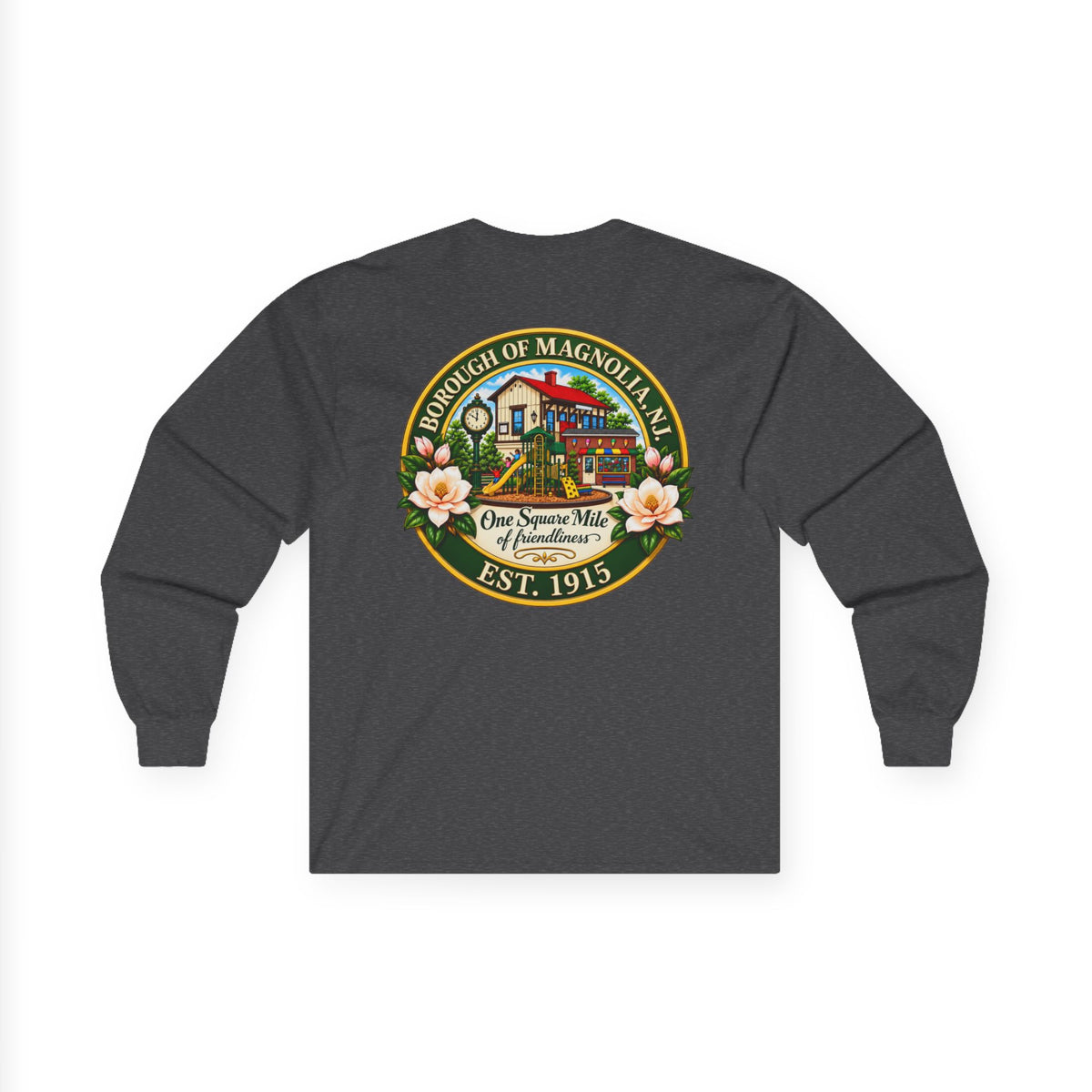 Magnolia, NJ Front and Back Logo Long Sleeve Tee Unisex Ultra Cotton