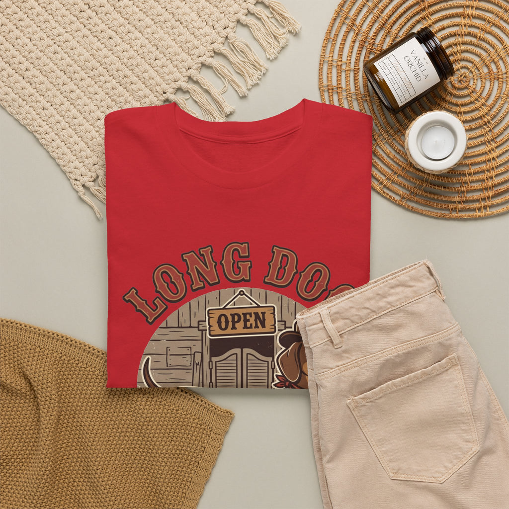 Long Dog Saloon Dachshund Unisex Heavy Cotton Tee