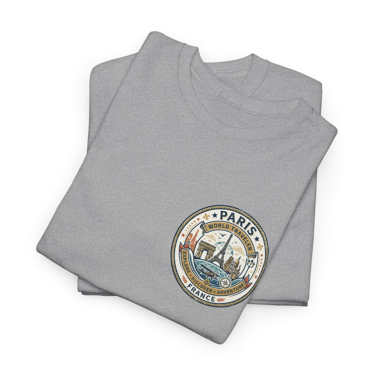 Paris, France World Traveler Unisex Heavy Cotton Tee