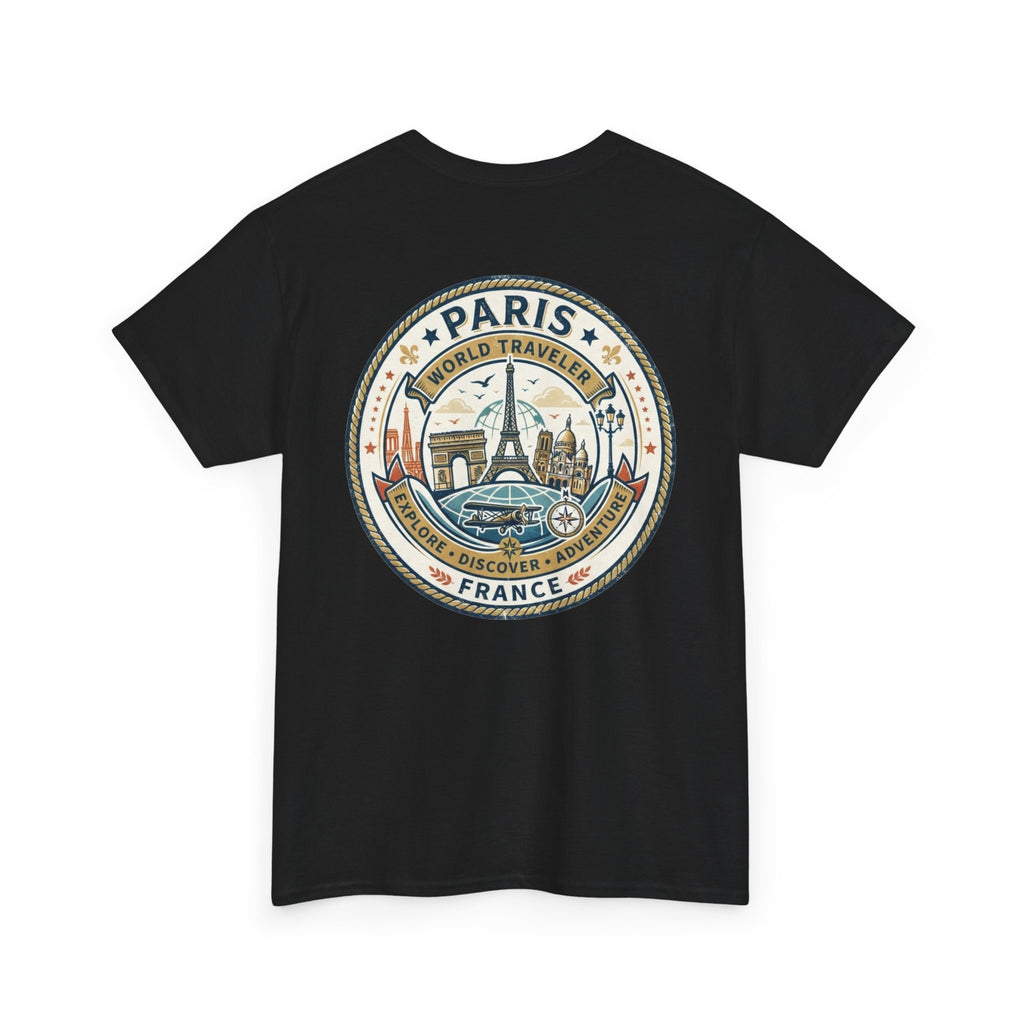 Paris, France World Traveler Unisex Heavy Cotton Tee