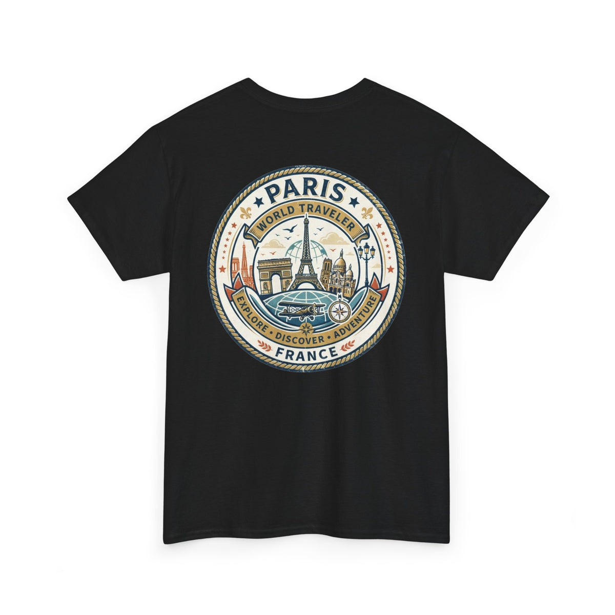 Paris, France World Traveler Unisex Heavy Cotton Tee