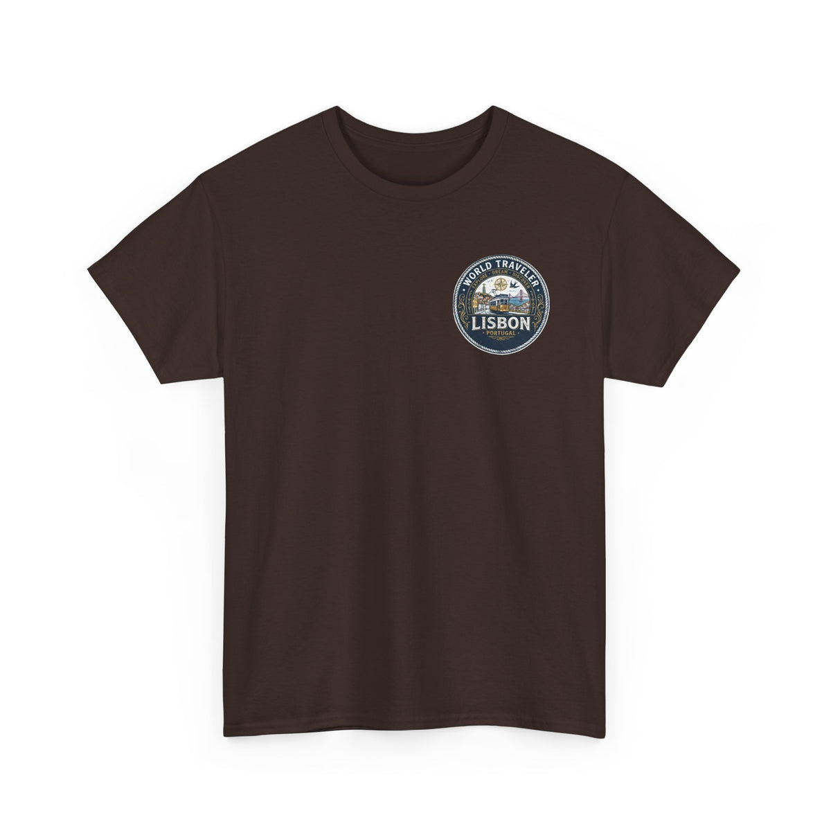 Lisbon World Traveler double sided graphics Unisex Heavy Cotton Tee