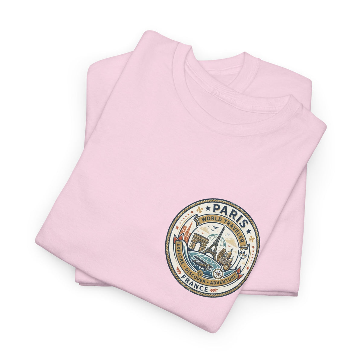 Paris, France World Traveler Unisex Heavy Cotton Tee