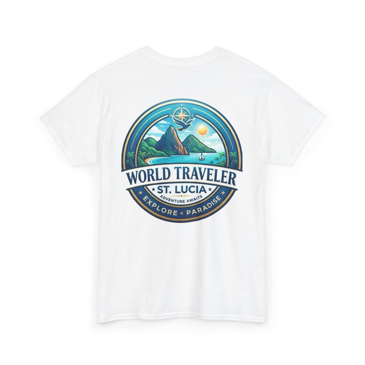 St Lucia Wotld Traveler Unisex Heavy Cotton Tee