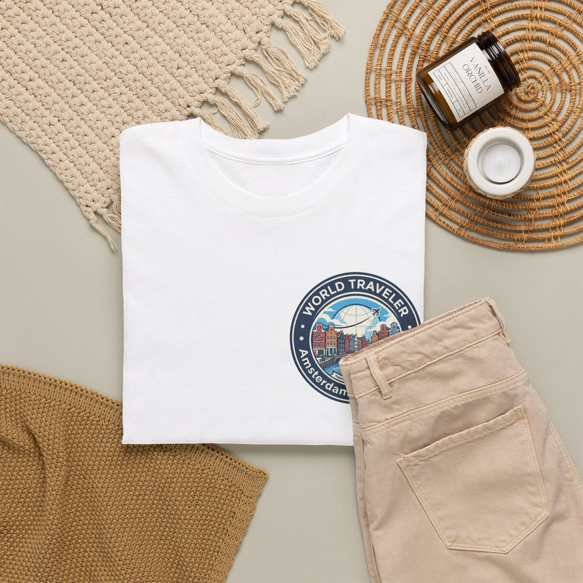 Amsterdam World Traveler Unisex Heavy Cotton Tee