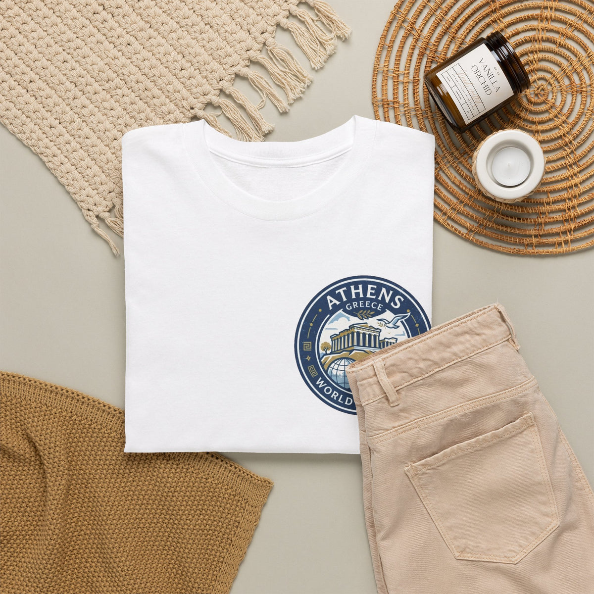 Athens, Greece World Traveler Unisex Heavy Cotton Tee