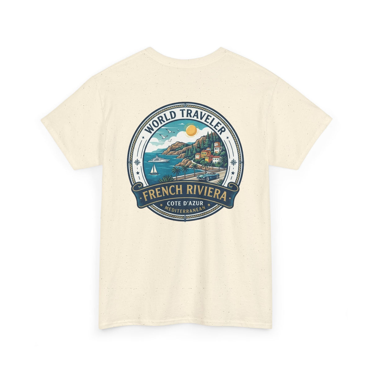 French Riviera World Traveler Unisex Heavy Cotton Tee