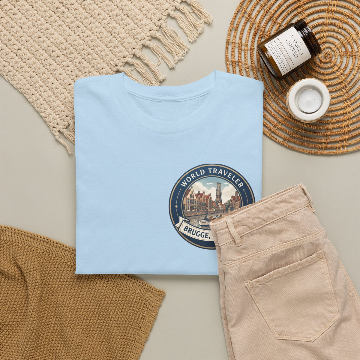 Brugge, Belgium World Traveler Unisex Heavy Cotton Tee