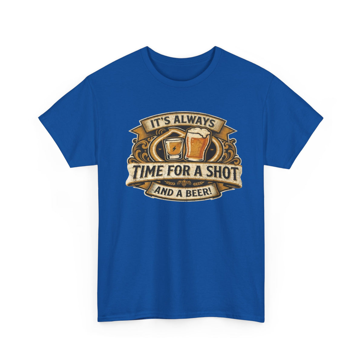Time for a shot and a beer Unisex Heavy Cotton Tee