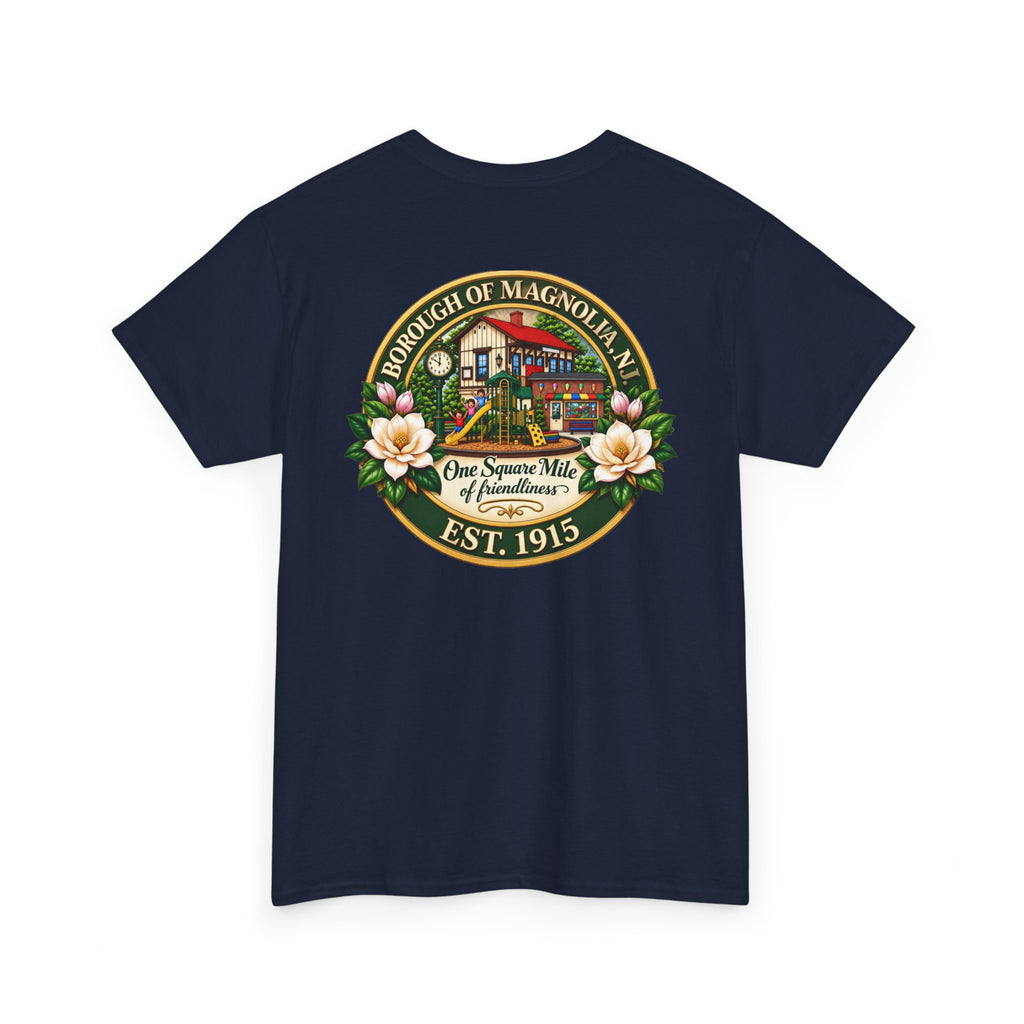 Magnolia, NJ Front and Back Logo Unisex Heavy Cotton Tee