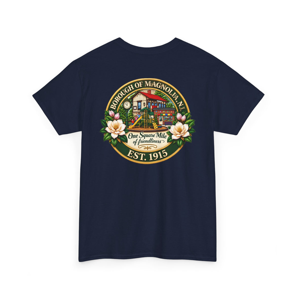 Magnolia, NJ Front and Back Logo Unisex Heavy Cotton Tee