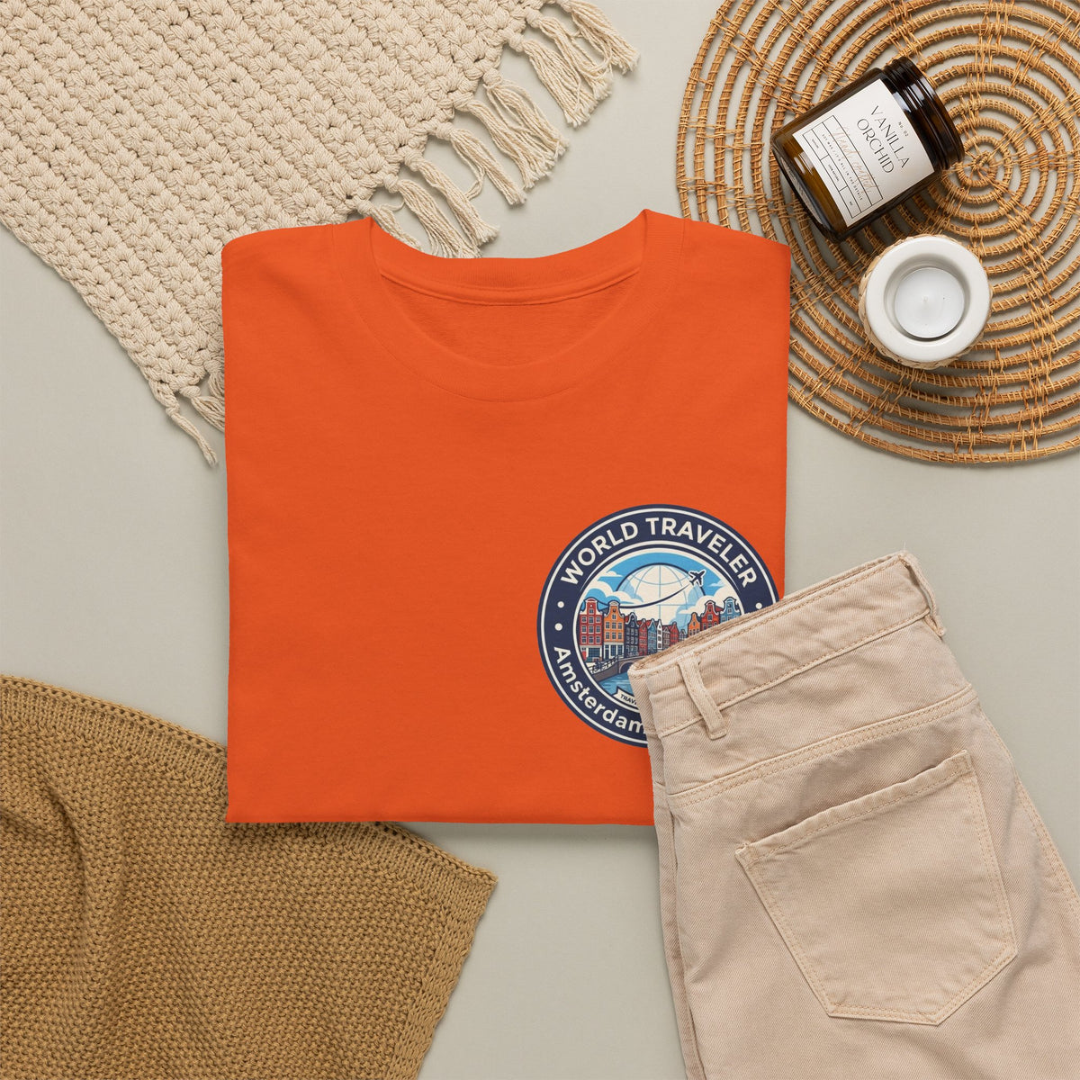 Amsterdam World Traveler Unisex Heavy Cotton Tee