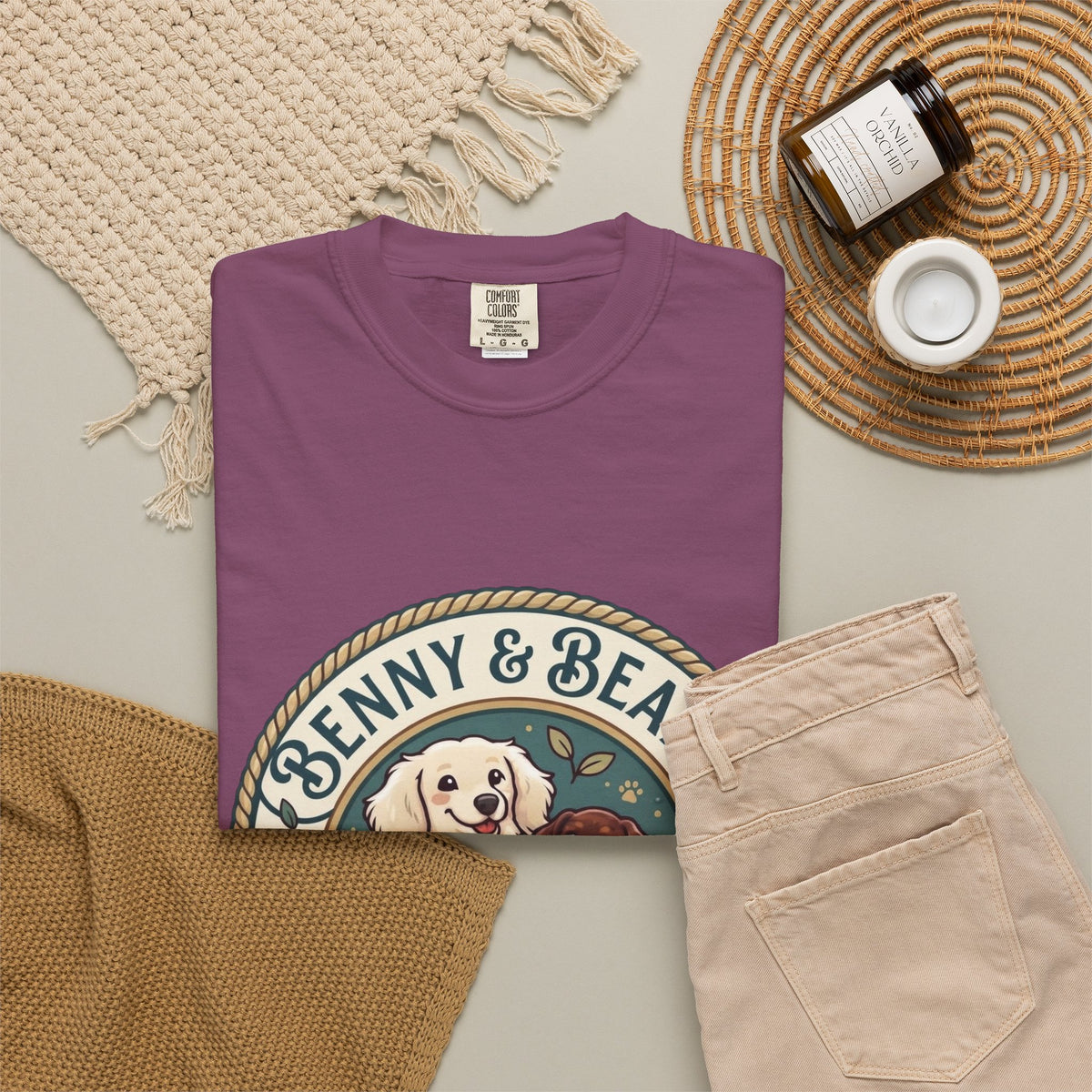 T-Shirt — Penny & Beans Vintage Dog Patch Graphic