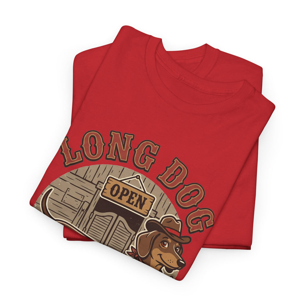 Long Dog Saloon Dachshund Unisex Heavy Cotton Tee