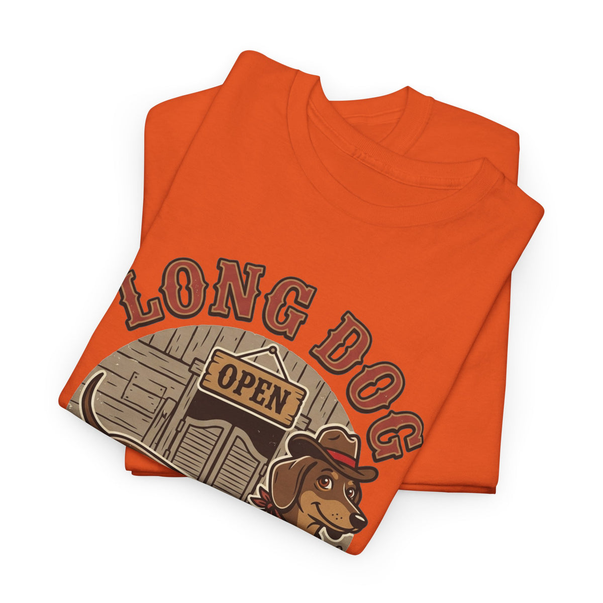 Long Dog Saloon Dachshund Unisex Heavy Cotton Tee