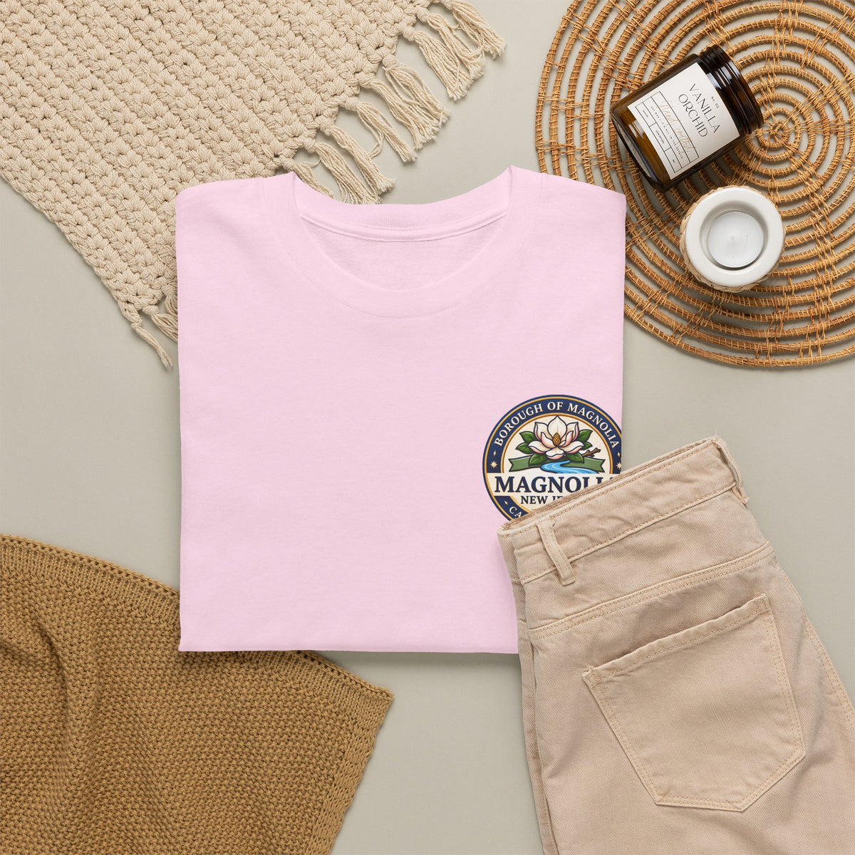 Magnolia, NJ Front and Back Logo Unisex Heavy Cotton Tee