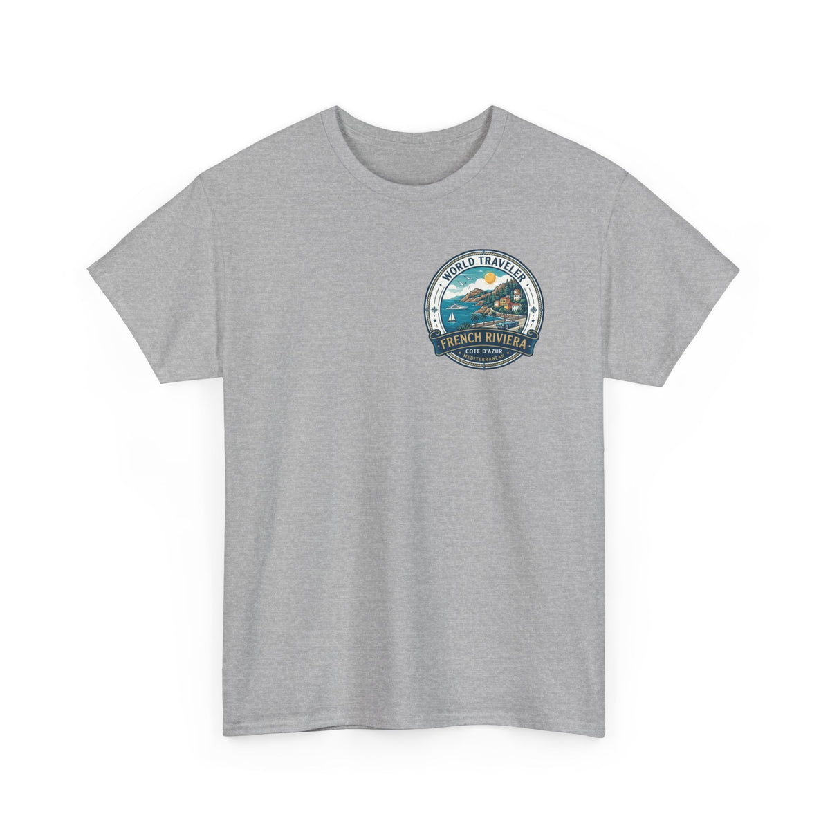 French Riviera World Traveler Unisex Heavy Cotton Tee