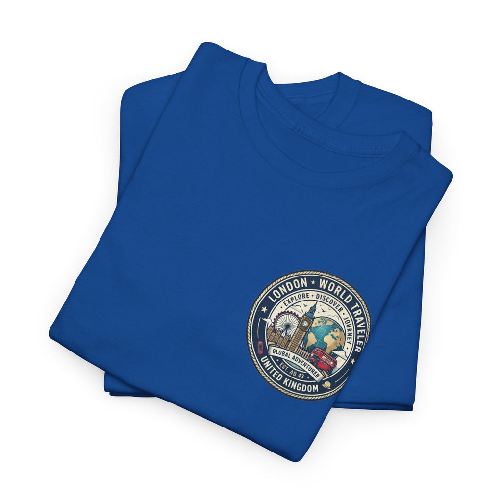London World Traveler double sided graphics Unisex Heavy Cotton Tee
