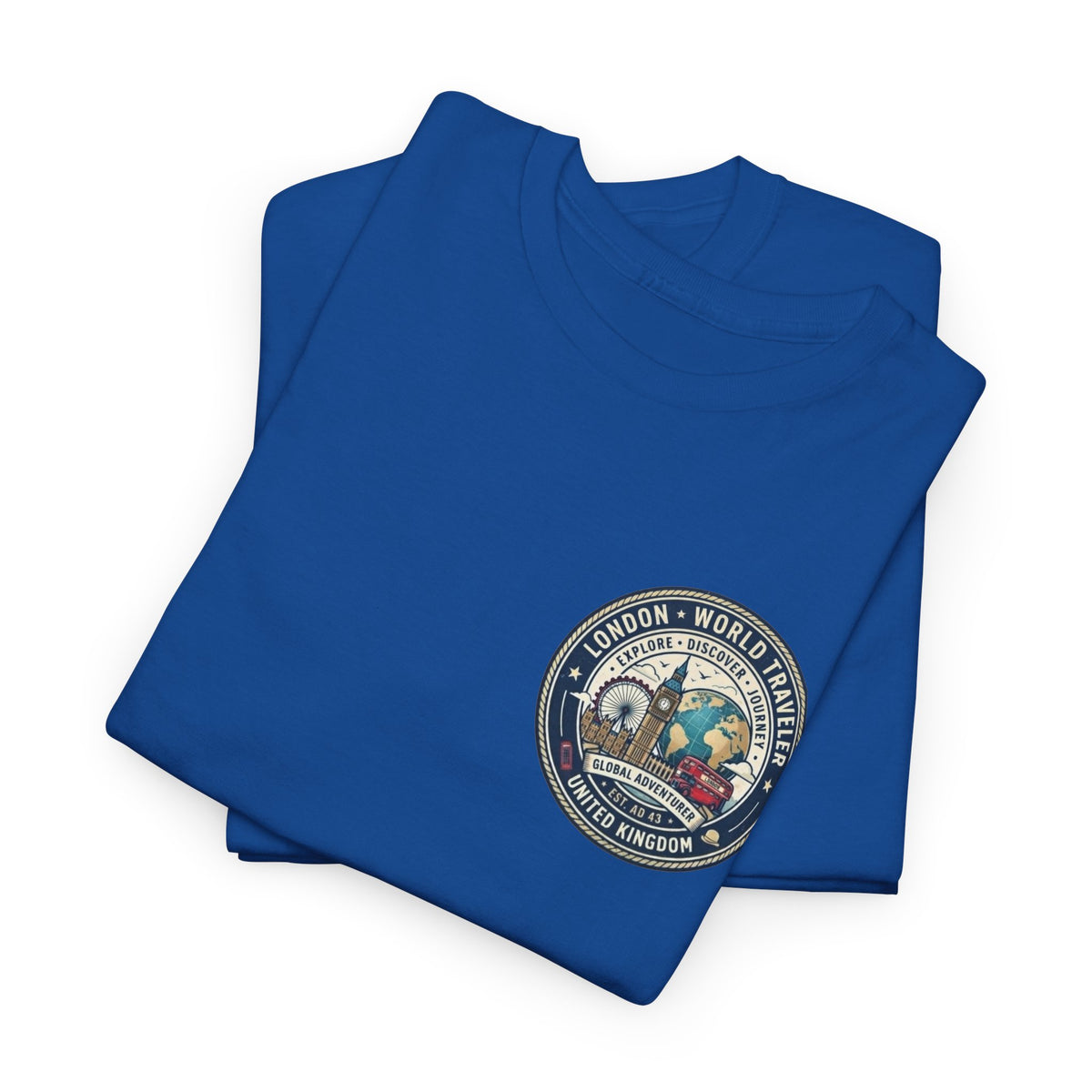 London World Traveler double sided graphics Unisex Heavy Cotton Tee