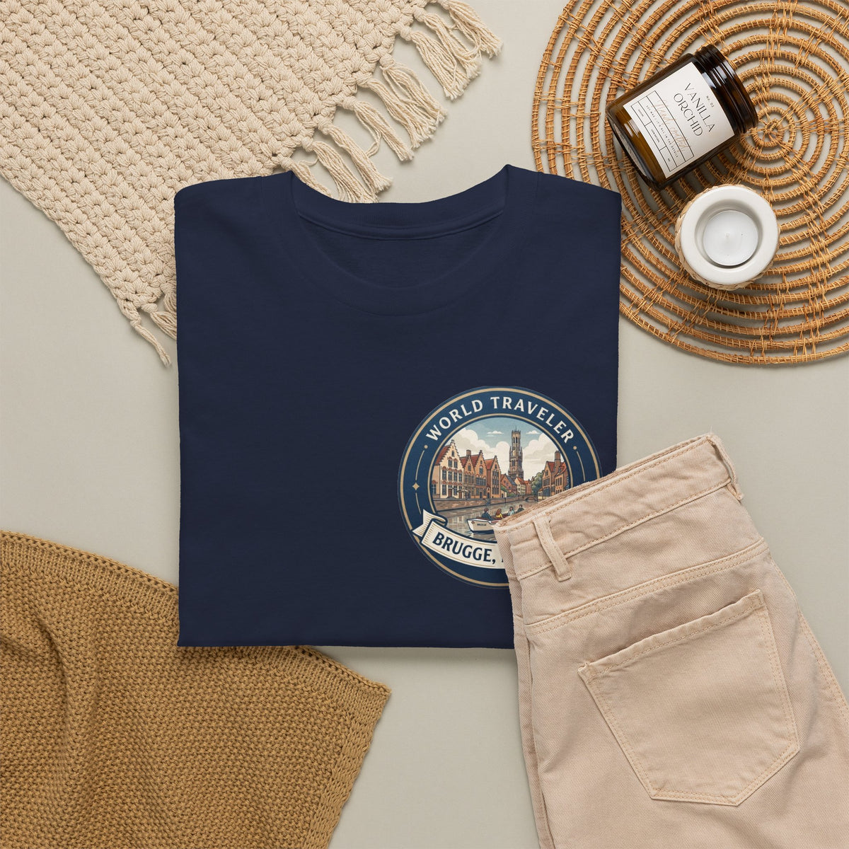 Brugge, Belgium World Traveler Unisex Heavy Cotton Tee