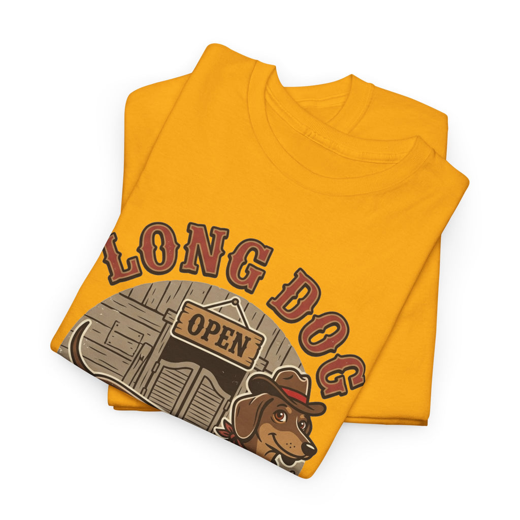 Long Dog Saloon Dachshund Unisex Heavy Cotton Tee