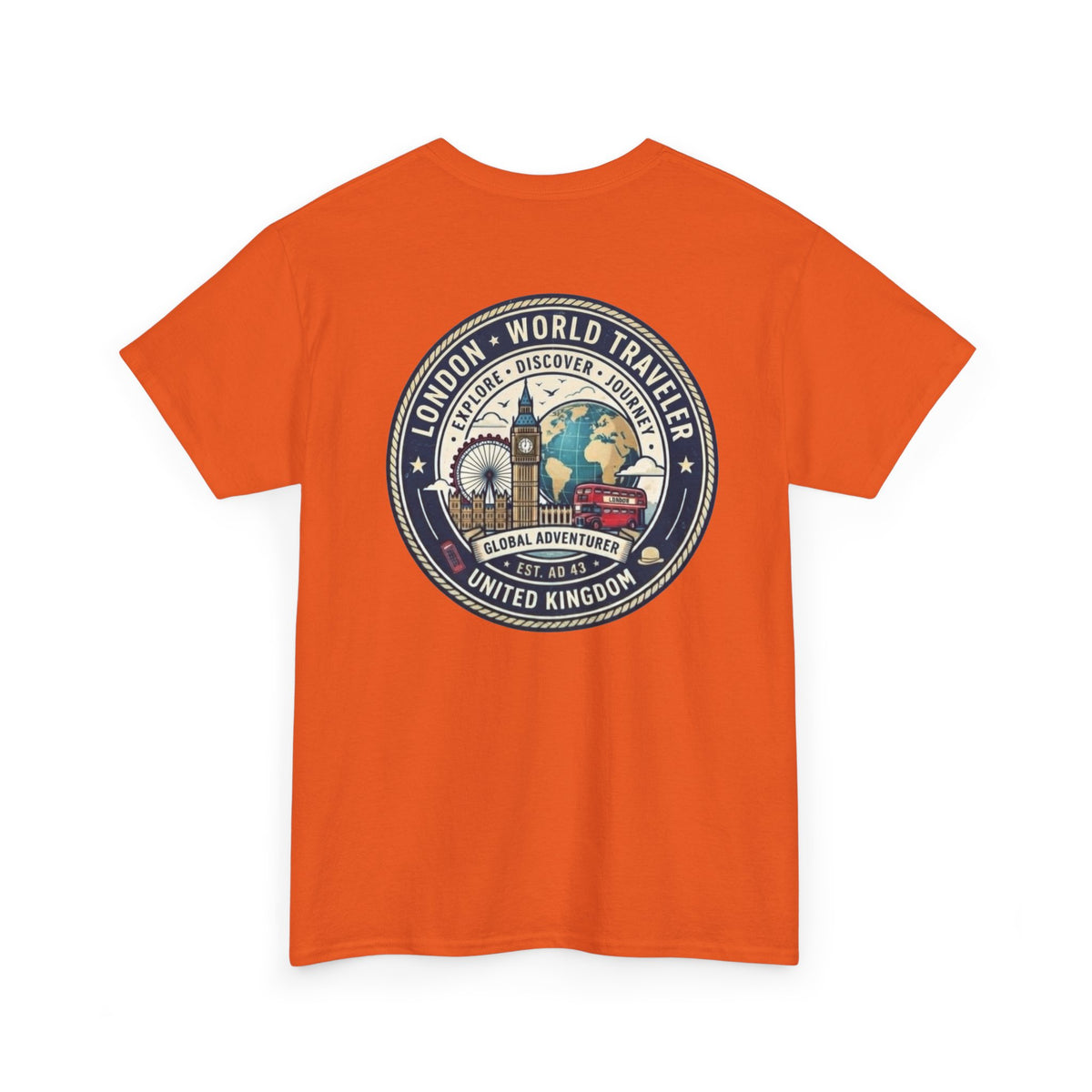 London World Traveler double sided graphics Unisex Heavy Cotton Tee