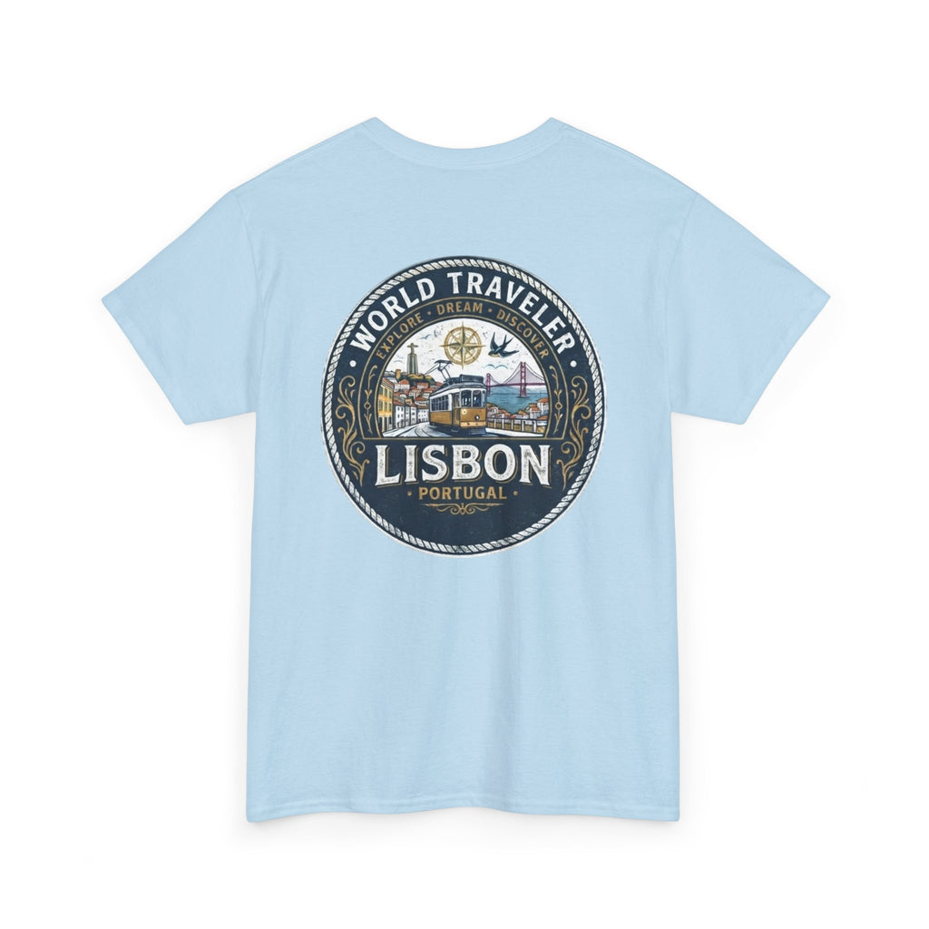 Lisbon World Traveler double sided graphics Unisex Heavy Cotton Tee
