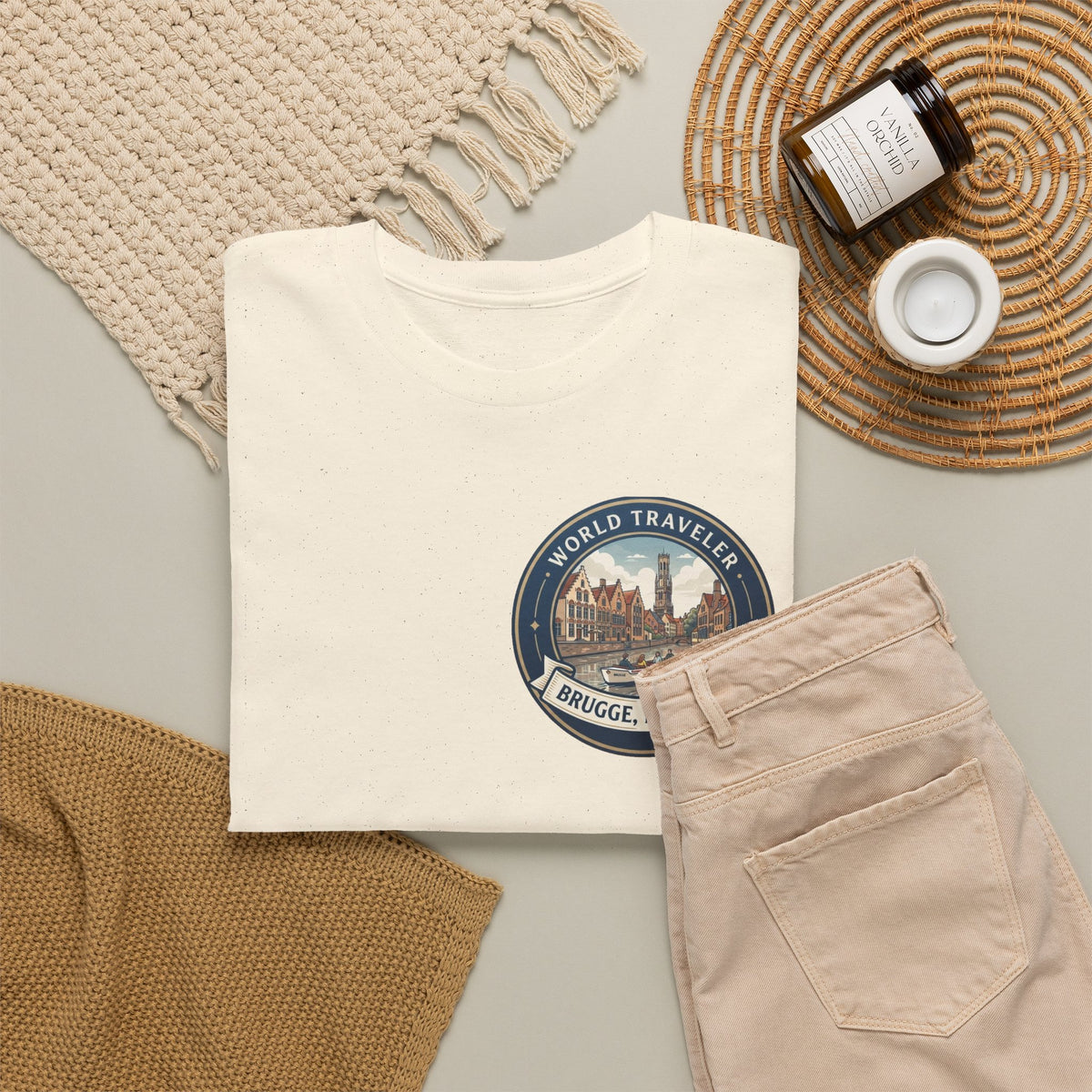 Brugge, Belgium World Traveler Unisex Heavy Cotton Tee
