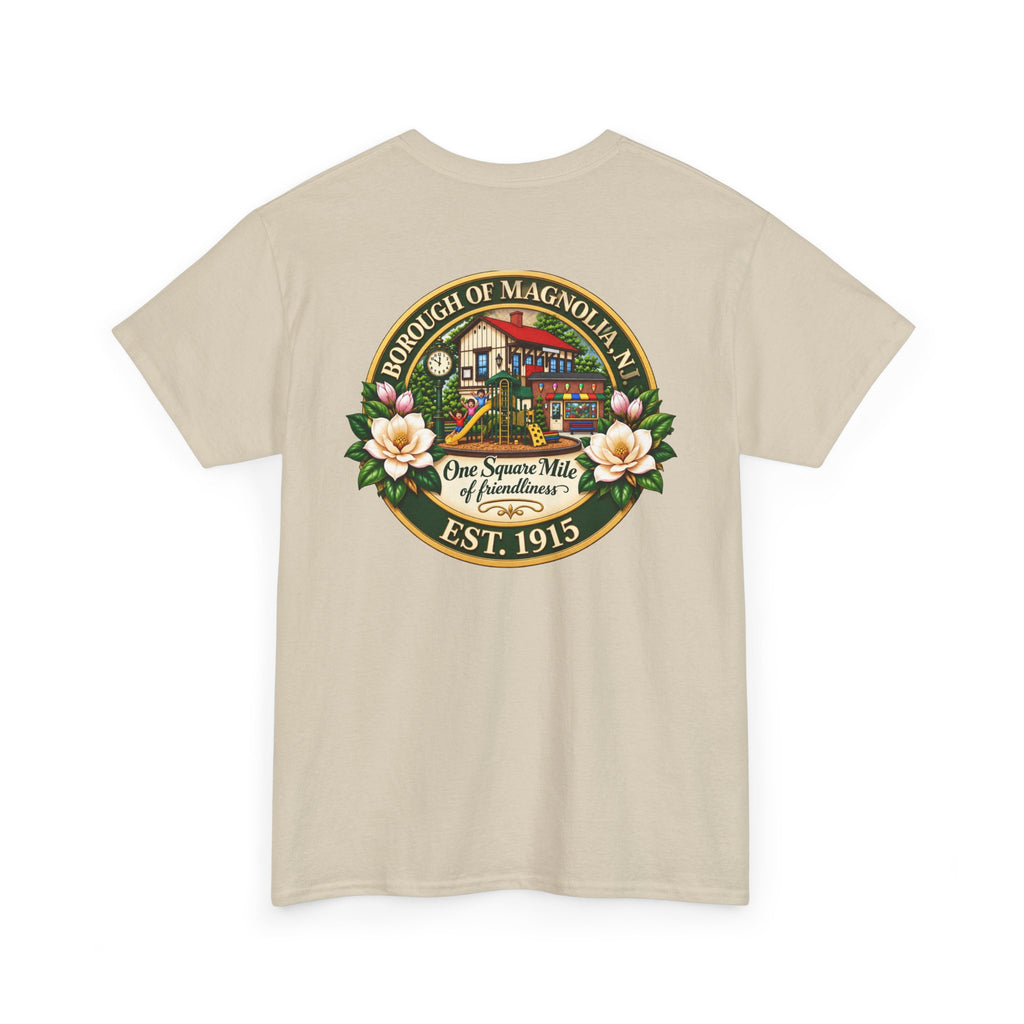 Magnolia, NJ Front and Back Logo Unisex Heavy Cotton Tee