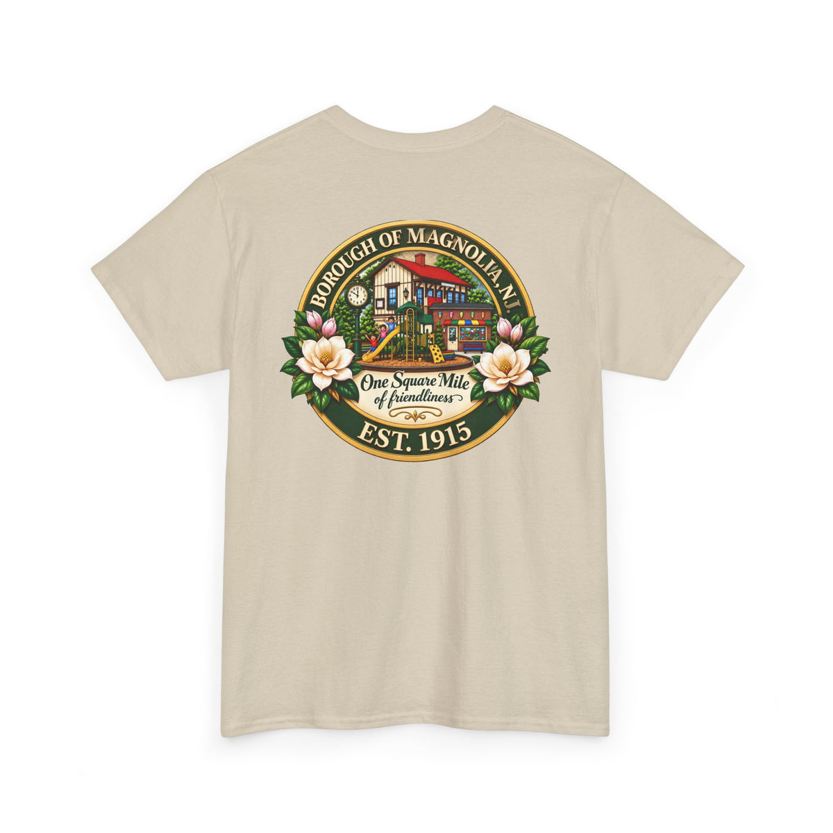 Magnolia, NJ Front and Back Logo Unisex Heavy Cotton Tee