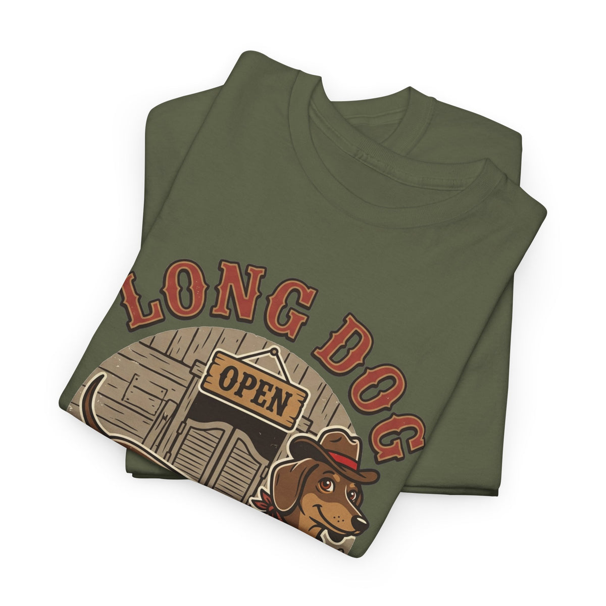 Long Dog Saloon Dachshund Unisex Heavy Cotton Tee
