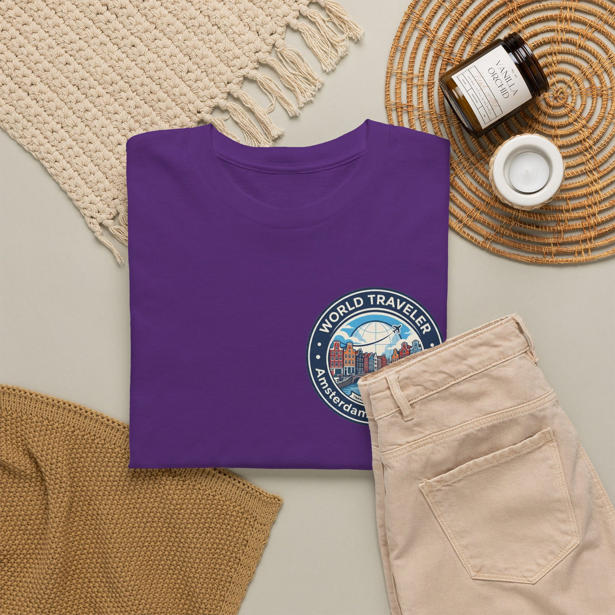 Amsterdam World Traveler Unisex Heavy Cotton Tee
