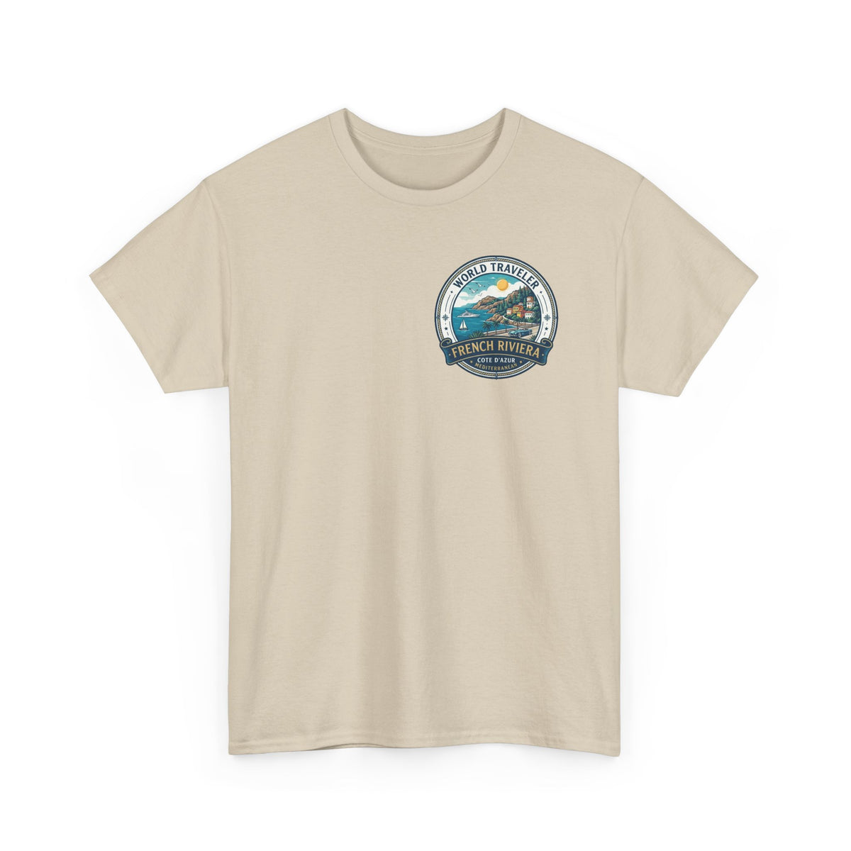 French Riviera World Traveler Unisex Heavy Cotton Tee