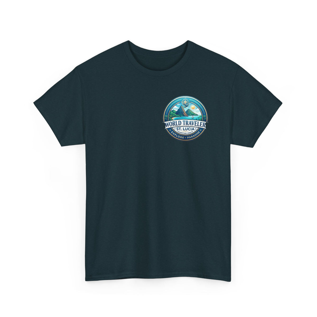 St Lucia Wotld Traveler Unisex Heavy Cotton Tee
