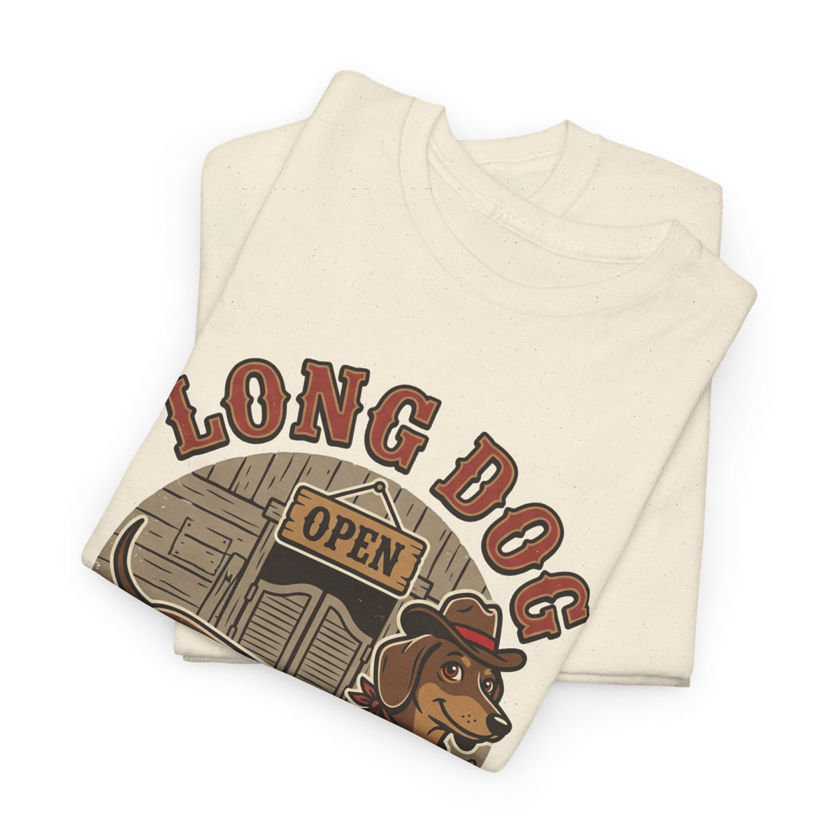 Long Dog Saloon Dachshund Unisex Heavy Cotton Tee