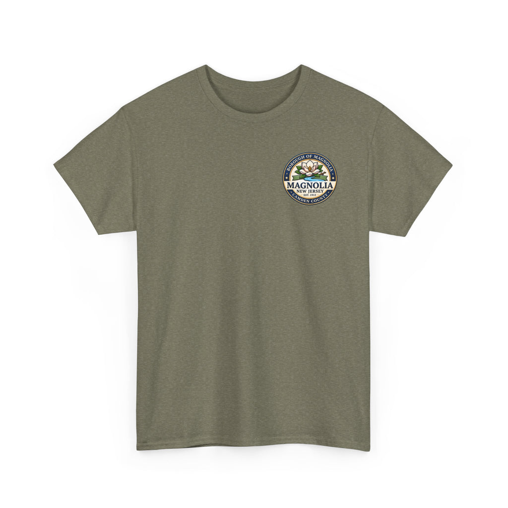Magnolia, NJ Front and Back Logo Unisex Heavy Cotton Tee