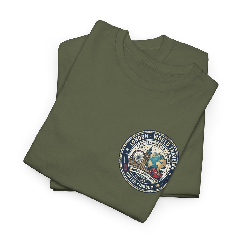 London World Traveler double sided graphics Unisex Heavy Cotton Tee