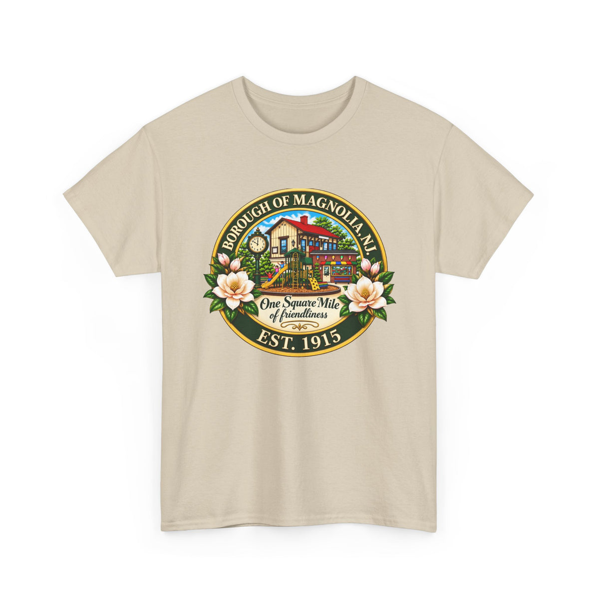 Magnolia, NJ Front Logo Unisex Heavy Cotton Tee