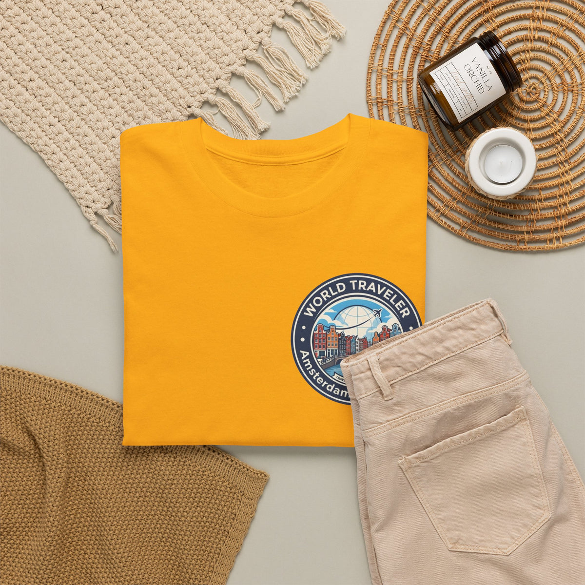 Amsterdam World Traveler Unisex Heavy Cotton Tee