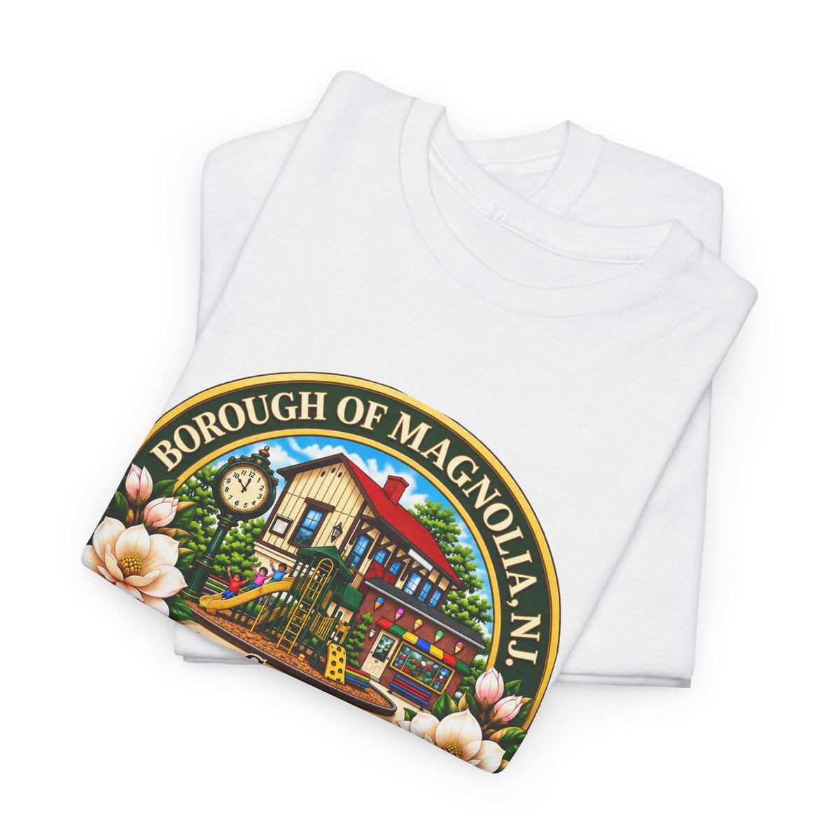 Magnolia, NJ Front Logo Unisex Heavy Cotton Tee