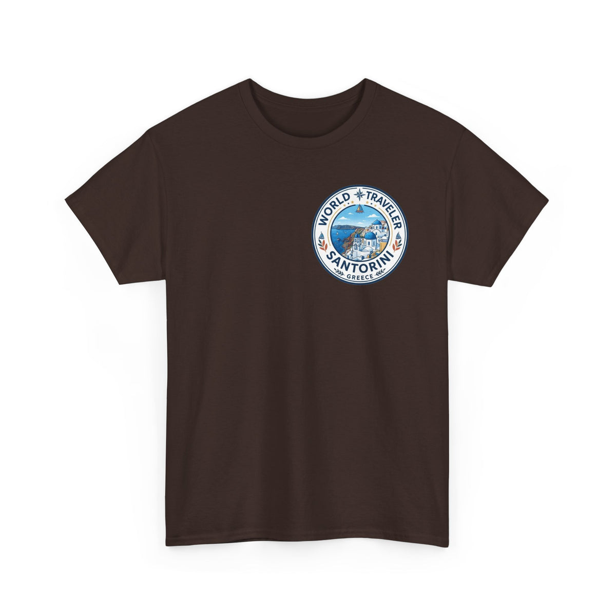 Santorini, Greece World Traveler Unisex Heavy Cotton Tee