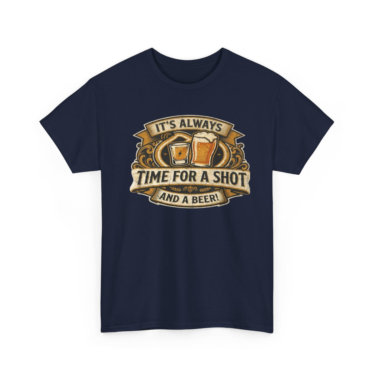 Time for a shot and a beer Unisex Heavy Cotton Tee