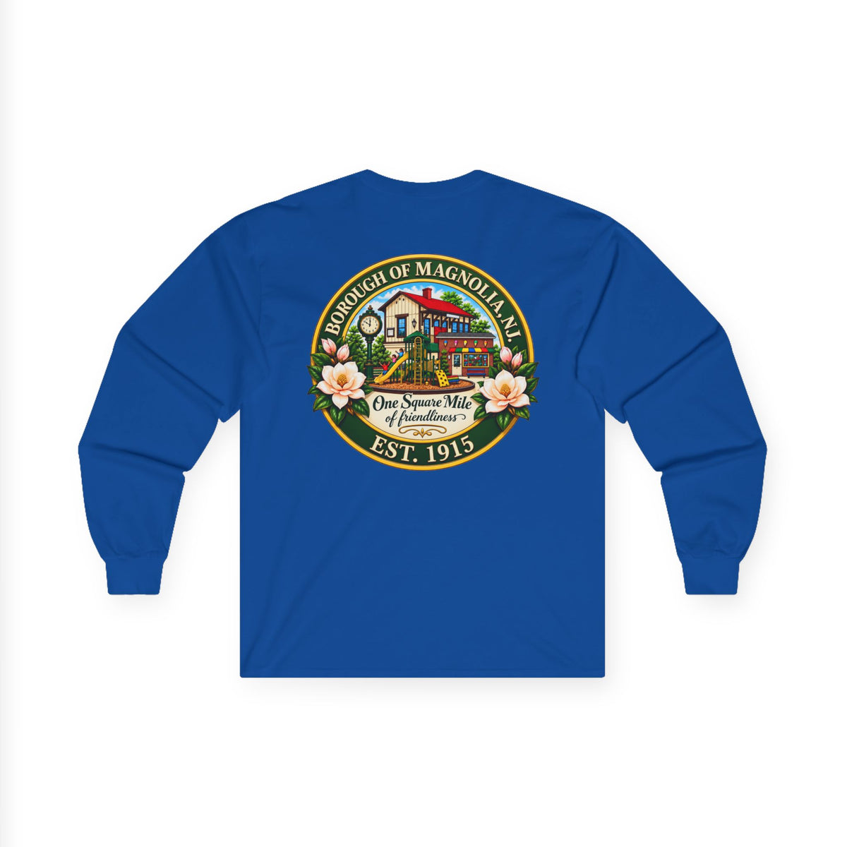 Magnolia, NJ Front and Back Logo Long Sleeve Tee Unisex Ultra Cotton